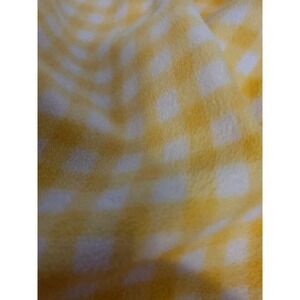 VTG Bright Future Baby Blanket Yellow And White Gingham Check  30x40"